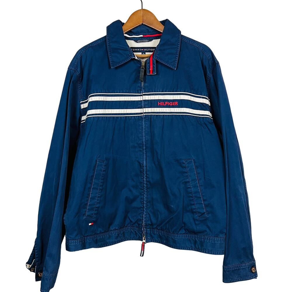 Tommy Hilfiger Full Zip Track Jacket Members Only Style Navy - XL